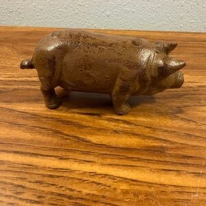 Rustic Brown Cast Iron Pig